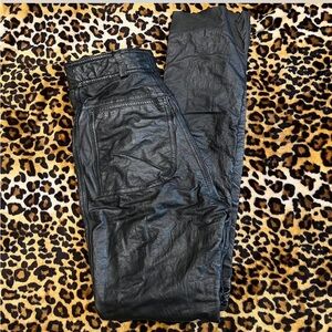 Black Genuine Leather Pants